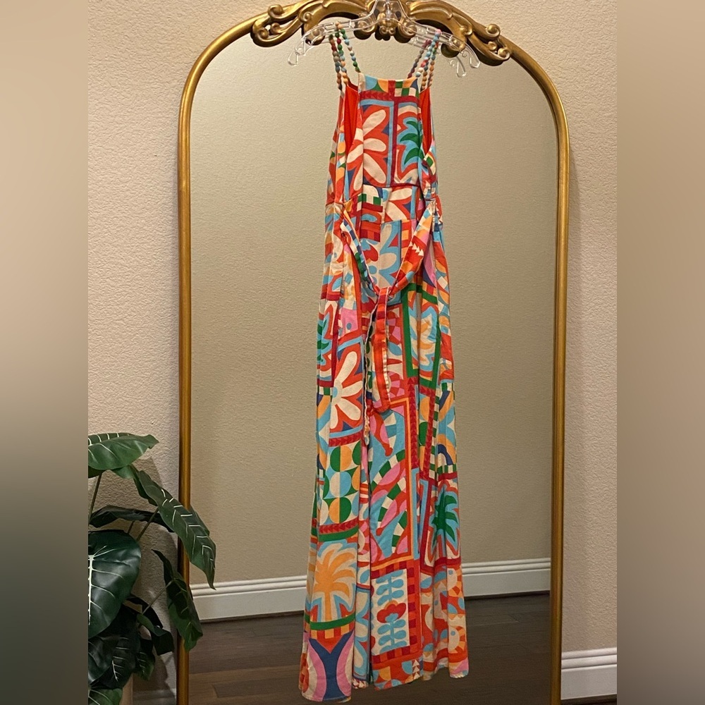 FARM Rio Geometric Print Halter Jumpsuit Size M - Picture 6 of 10